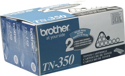 Brother TN-350 Black Standard Yield Toner Cartridge, 2/Pack (TN3502PK)