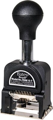 Numberer Machine, Six Wheel, Pre-Inked/Re-Ink, Black