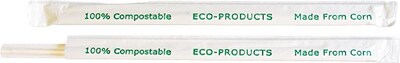 Eco-Products? Renewable and Compostable Straw, 7 3/4(L), Clear, 9600/Carton
