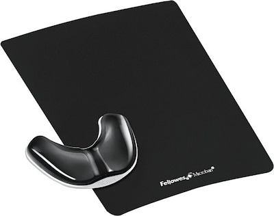 Fellowes Gliding Palm Support Gel Mouse Pad/Wrist Rest Combo, Black (9180701)