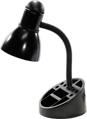 Ledu Organizer Incandescent Desk Lamp, Black, 16 1/2H