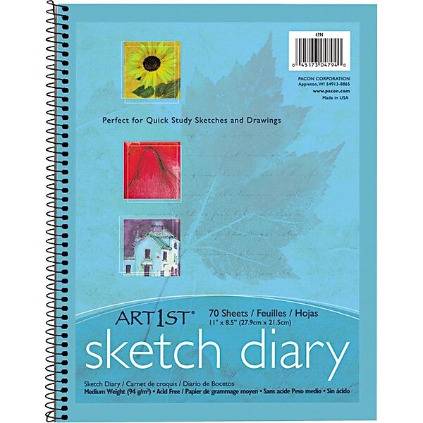 Pacon® Art1st® 8 1/2 x 11 Sketch Diary, 70 Sheets/Pk (PAC4794)