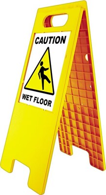 Floor Tent Sign, Doublesided, Plastic, Yellow