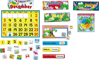 Carson Dellosa Frog Calendar Bulletin Board Set