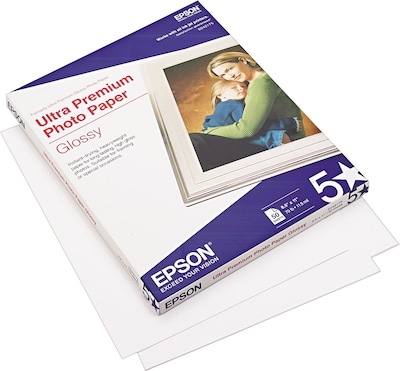 Epson Ultra-Premium Glossy Photo Paper, 8-1/2 x 11, 50 Sheets per Pack