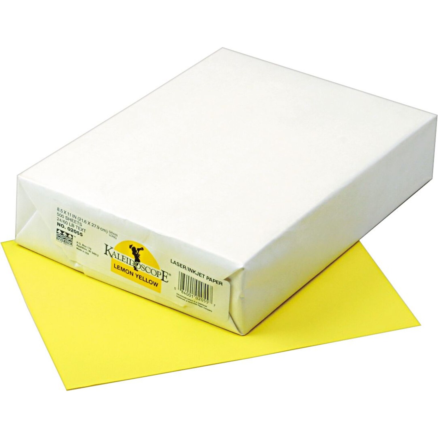 Pacon Kaleidoscope Colored Paper, 24 lbs., 8.5 x 11, Lemon Yellow, 500 Sheets/Ream (PAC102055)