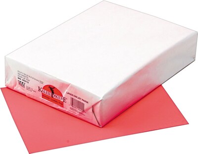 Kaleidoscope Colored Copy/Laser Paper, Coral Red, 24lb, Letter, 500 Sheets