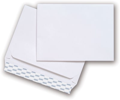 Staples Wove Side-Opening EasyClose Booklet Envelopes, 9 x 12, White, 100/Box