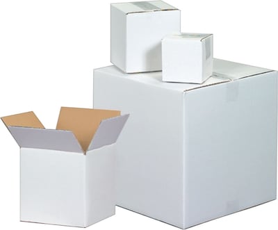 Coastwide Professional™ 5 x 5 x 5, 200# Mullen Rated, Shipping Boxes, White, 25/Bundle (CW29354)