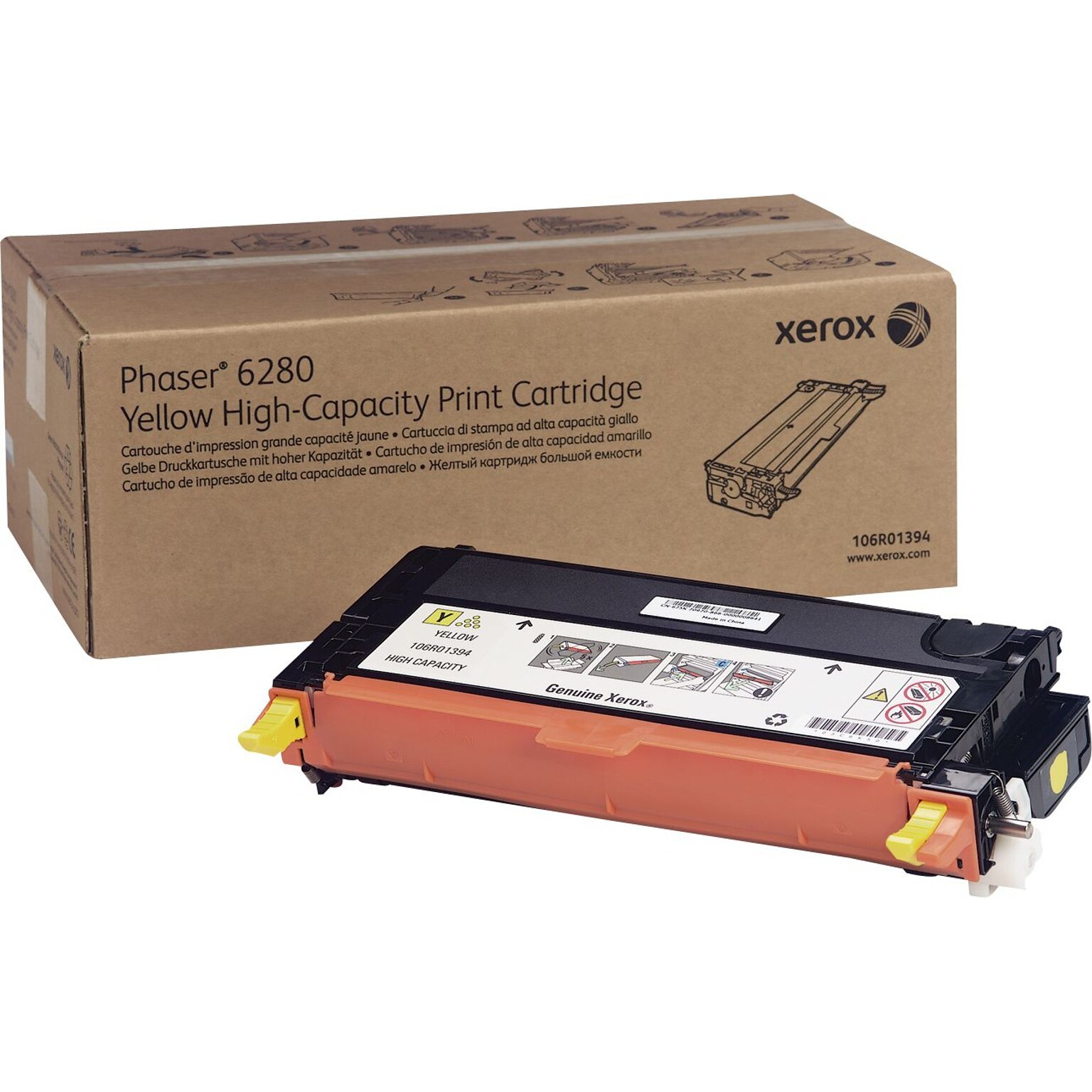 Xerox 106R01394 Yellow High Yield Toner Cartridge