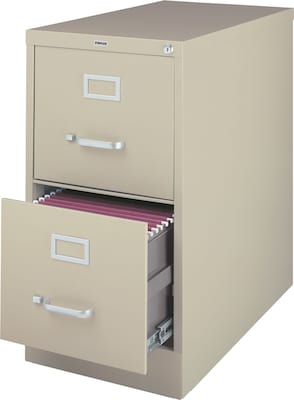 Quill Brand® 2-Drawer Vertical File Cabinet, Locking, Letter, Putty/Beige, 26.5D (13440D-CC)