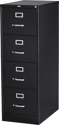 Quill Brand® Commercial 4 File Drawer Vertical File Cabinet, Locking, Black, Legal, 26.5D (13450D)