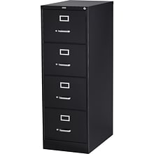 Quill Brand® Commercial 4 File Drawer Vertical File Cabinet, Locking, Black, Legal, 26.5D (13450D)