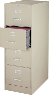 4-Drawer Vertical File Cabinet, Legal-Size, Putty, 26.5&quot; Deep (16316/15673)