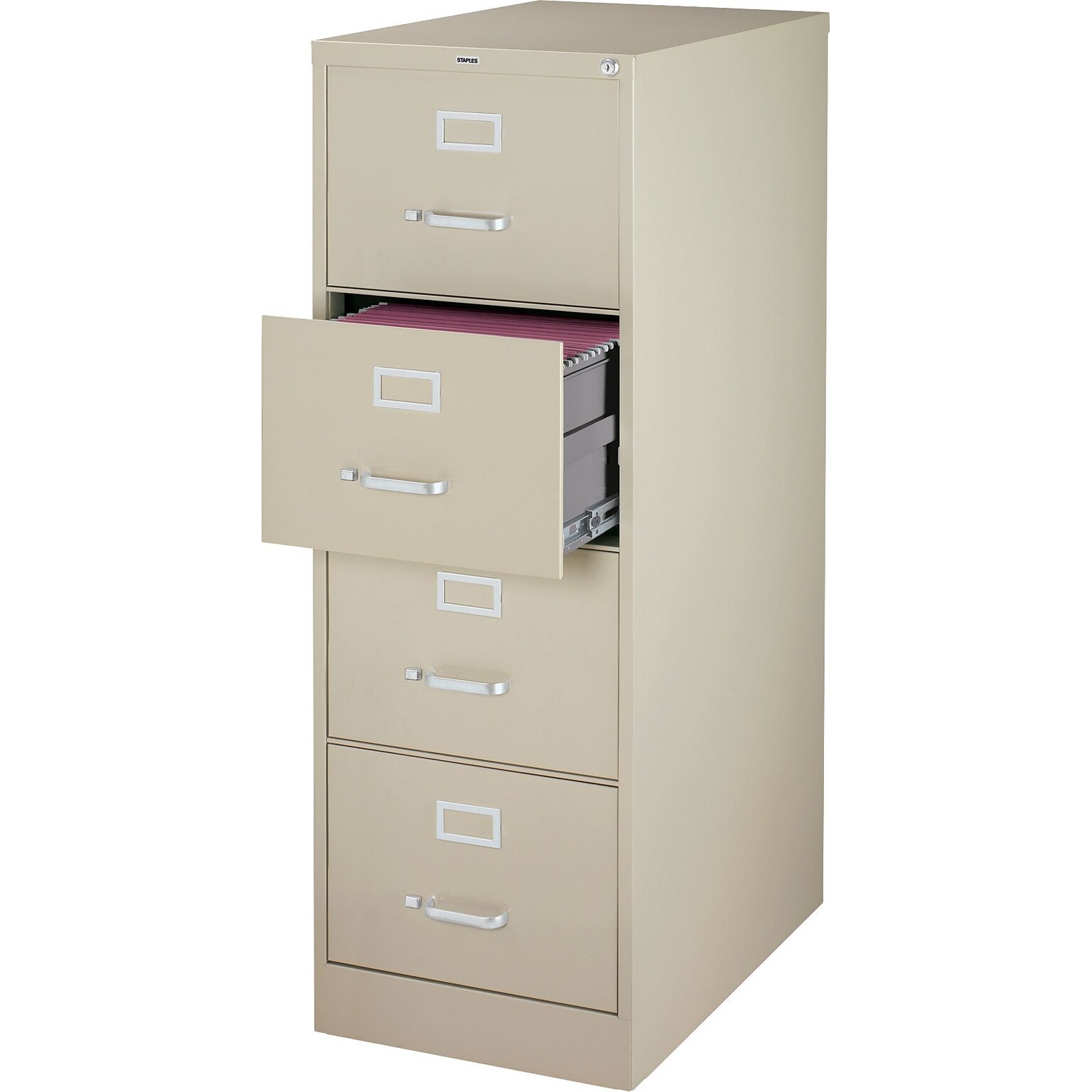 Quill Brand® Commercial 4 File Drawer Vertical File Cabinet, Locking, Putty/Beige, Legal, 26.5D (13449D)