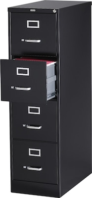 Quill Brand® 4 File Drawers Vertical File Cabinet, Locking, Black, Letter, 26.5D (13444D)