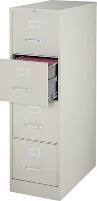 Quill Brand® Commercial 4 File Drawer Vertical File Cabinet, Locking, Gray, Letter, 26.5D (13445D)