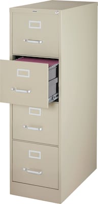 Quill Brand® Commercial 4 File Drawer Vertical File Cabinet, Locking, Putty/Beige, Letter, 26.5D (1