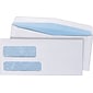Quality Park Security Tinted #9 Double Window Envelope, 3 7/8 x 8 7/8, White Wove, 500/Box (24524)