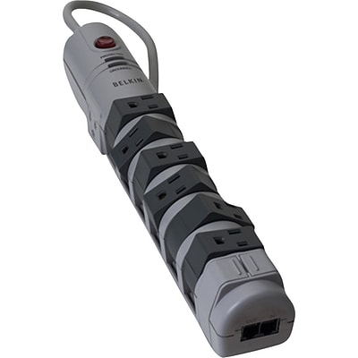 Belkin Pivot Plug Surge Protector 8 Outlet, 6 Cord, 2160 Joules (BP108200-06)