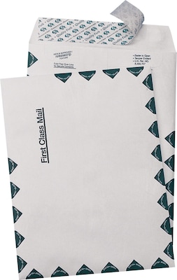 Quality Park Survivor First Class Tyvek Self Seal Catalog Envelope, 9 1/2" x 12 1/2", White, 100/Box (QUAR1530)