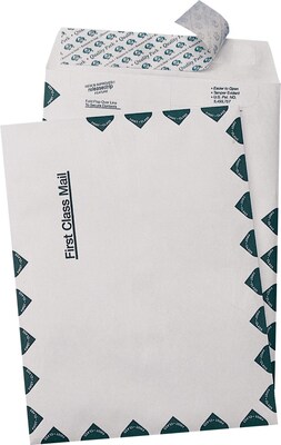 Quality Park Survivor First Class Self Seal Catalog Envelope, 9 1/2 x 12 1/2, White, 100/Box (QUAR