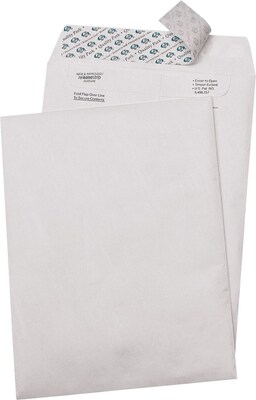 Quality Park Tyvek Flap-Stik Self Seal #98 Catalog Envelope, 10 x 15, White, 100/Box (R1660)
