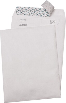 Quality Park Tyvek Flap-Stik Self Seal #98 Catalog Envelope, 10 x 15, White, 100/Box (R1660)