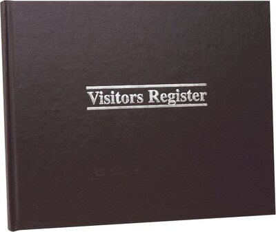 Wilson Jones Visitors' Register Book, 8 1/2" x 11 1/2", Red, 56 Sheets/Book (S490)