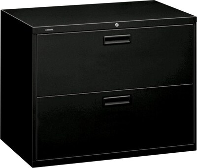 HON Brigade 2 Drawer Lateral File Cabinet, Letter/Legal, Black, 36W (H582LP)