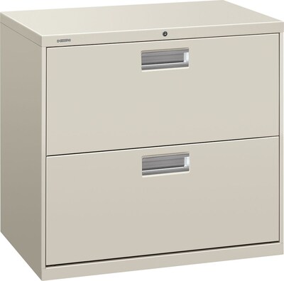 HON® Brigade® 600 Series Lateral, 2-Drawer, Light Gray, 19.25"D