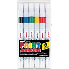 Sanford Oil Base Paint Markers, Fine Point, Assorted Colors, 6/Pk