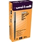 uni-ball Roller Ball Stick Dye-Based Pen, Micro Point, 0.5 mm, Black Ink / Black Barrel