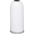 Safco Open Top Dome Receptacles Steel Trash Can with no Lid, 15 Gallon, White (9639WH)