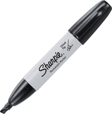 Sharpie Permanent Marker, Chisel Tip, Black (38201)