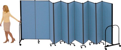 Screenflex® 7-Panel FREEstanding™ Portable Room Dividers, 8H x 131L, Blue