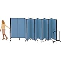 Screenflex® 11-Panel FREEstanding™ Portable Room Dividers, 8H x 205L, Blue