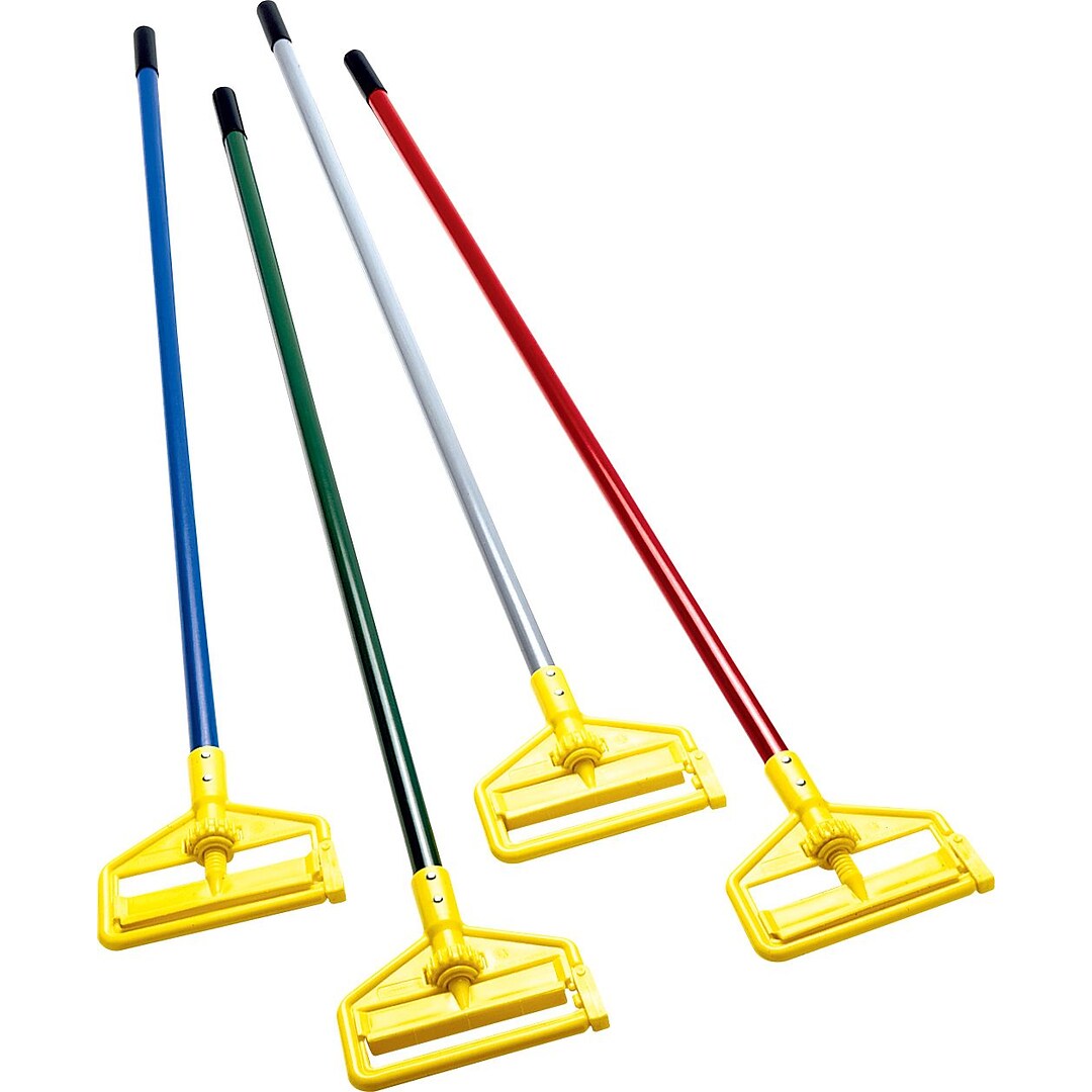 Wet Mop Handles60" Wood w/Plastic Gripper Head 6 Pack 