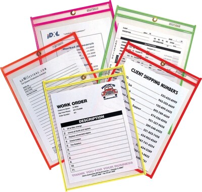 C-line 80912 Shop Ticket Holders,Clear Vinyl, Insert Size 9 x 12, Box of  50