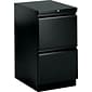 HON Brigade 2-Drawer Mobile Vertical File Cabinet, Letter Size, Lockable, 28"H x 15"W x 19.875"D, Black (H33820RP)