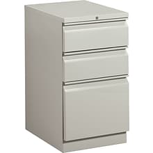 HON® Brigade® Efficiencies™ Mobile Pedestal, Box/Box/File, Light Grey, 19-7/8D