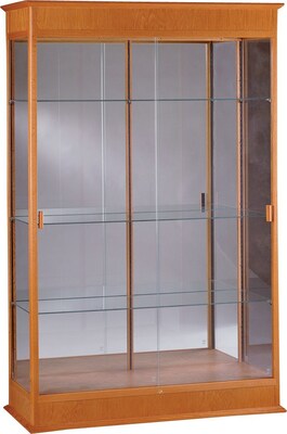 Waddell Varsity Series Display Case, Autumn Oak, 77H x 48W x 18D