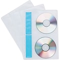 CD/DVD Storage Binder Sheets, White/Clear, 10/Pk