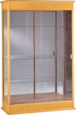 Waddell Varsity Series Display Case, Carmel Oak, 77H x 48W x 18D