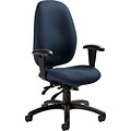 Global Malaga® High-Back Chair, Fabric, Sapphire, Seat: 20W x 18D, Back: 18 1/2W x 22 1/2-25H