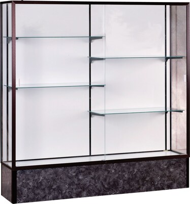 Waddell Monarch Series Display Case with Light, Bronze/Beige Stone, 72H x 24W x 24D