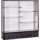Waddell Monarch Series Display Case with Light, Bronze/Black Marble, 72H x 72W x 16D