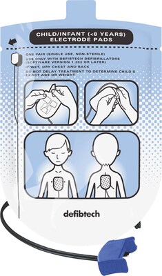 Defibtech Lifeline AED / Lifeline AUTO Pediatric  Defibrillator Pads, 1 Pair (DDP-200P)