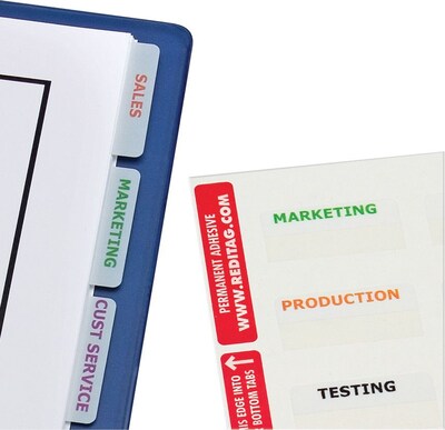 Redi-Tag® Printable Laser Index Tabs, White, 7/8H x 2W, 300/Pk