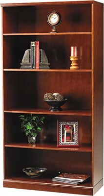 Safco Sorrento Collection in Bourbon Cherry, 5-Shelf Bookcase